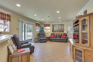 TV, books, video library