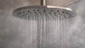 A showerhead with multiple water jets. - Off Grid Tiny Home Fern View: Escape the City, Unwind & Reconnect with Nature (North Dandalup)