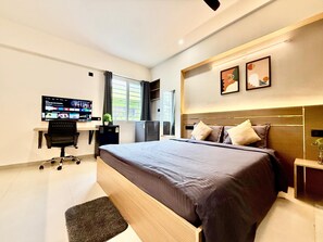 Studio Deluxe, vue ville | Bureau, espace de travail pour ordinateur portable, Wi-Fi gratuit