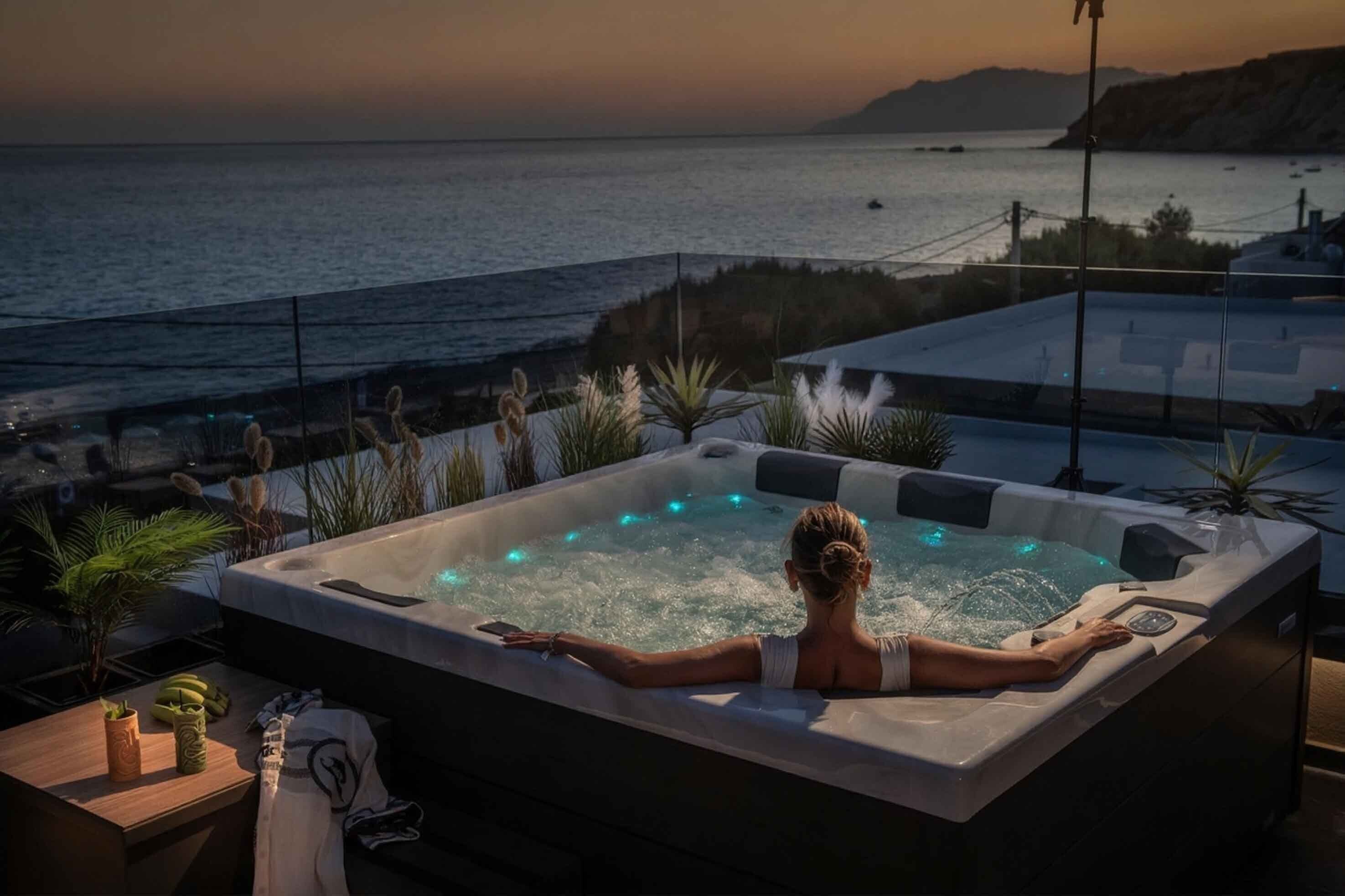 Outdoor spa tub
