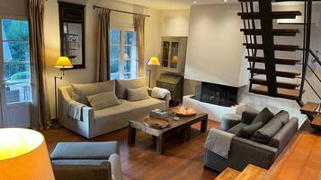 TV, fireplace, table tennis