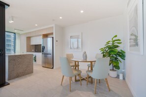 Dining - Modern 2BR Coastal Stay in Broadbeach with Pool (Broadbeach)