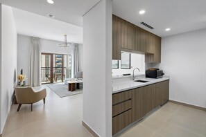 Deluxe Apartment, 1 King Bed, Non Smoking, Bathtub | Private kitchen