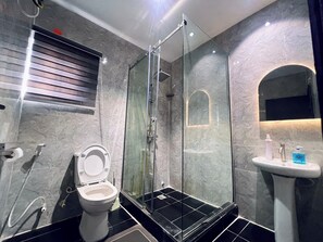 Economy Apartment, Balcony, City View | Bathroom | Free toiletries, hair dryer, towels, soap - The Linkview Shortlet Apartment (Lekki)