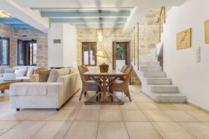 Villa, Balcony, Pool View | Living room - Phaistos Villas Elegant South Residence  (Sivas)