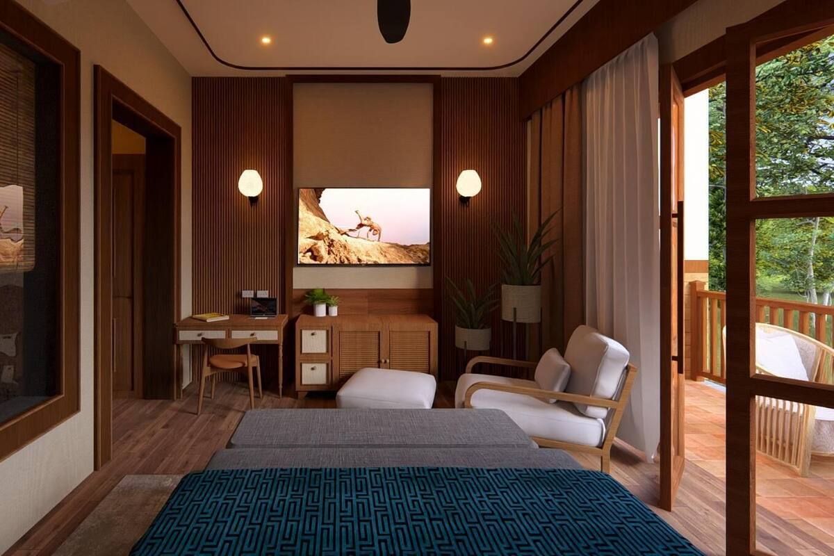 Deluxe dubbelrum eller tvåbäddsrum | Skrivbord och gratis wi-fi