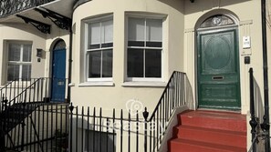 Exterior detail - Stylish 2-bed seaview apartment in Ramsgate’s Royal Harbour. Sleeps 4, with private garage parking. Enjoy coastal walks, cafes, and stunning sunrise and sunsets from your own retreat — perfect for couples, families, or a relaxing seaside escape. (Kent)