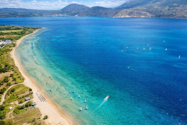 Clear turquoise waters of Mega Lakkos Beach, only 6km away!