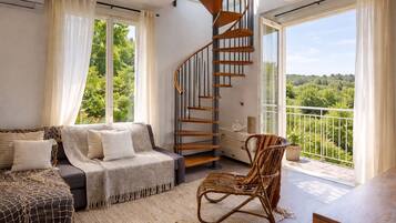 House (2 Bedrooms) | Living area | TV, fireplace