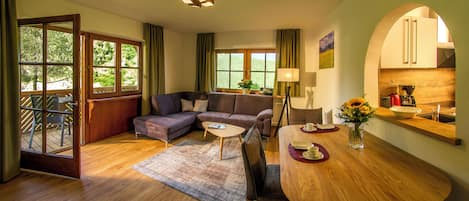 Smart TV, foosball, books, stereo