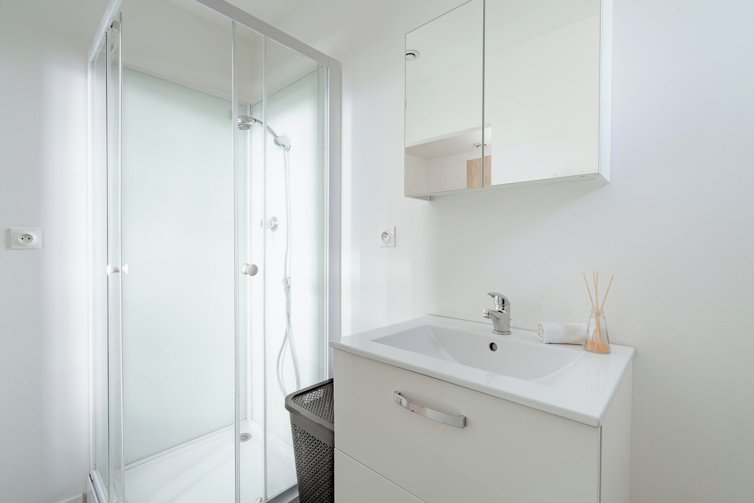 Jetted tub, hair dryer, soap, toilet paper