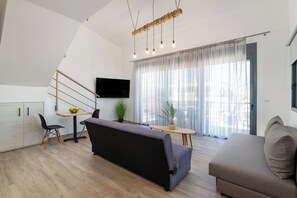 Living area - Black Stone Apartment (Kremasti)