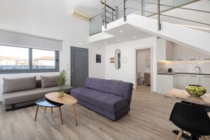 Living area - Black Stone Apartment (Kremasti)
