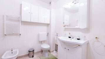 Bruser, hårtørrer, bidet, håndklæder