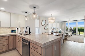 Fridge, microwave, oven, stovetop - Beach Front-Private Beach-All En Suite-Community Pool-Walk to Alys + Rosemary (Inlet Beach)
