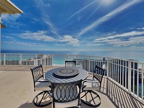 Outdoor dining - Ariel Dunes Penthouse #2406 | Luxe Penthouse, Huge Wraparound Balcony (Miramar Beach)
