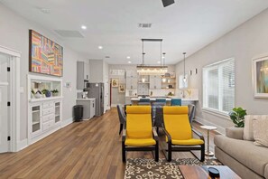 TV, fireplace, offices