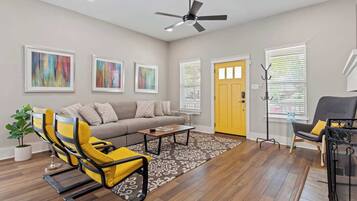 TV, fireplace, offices