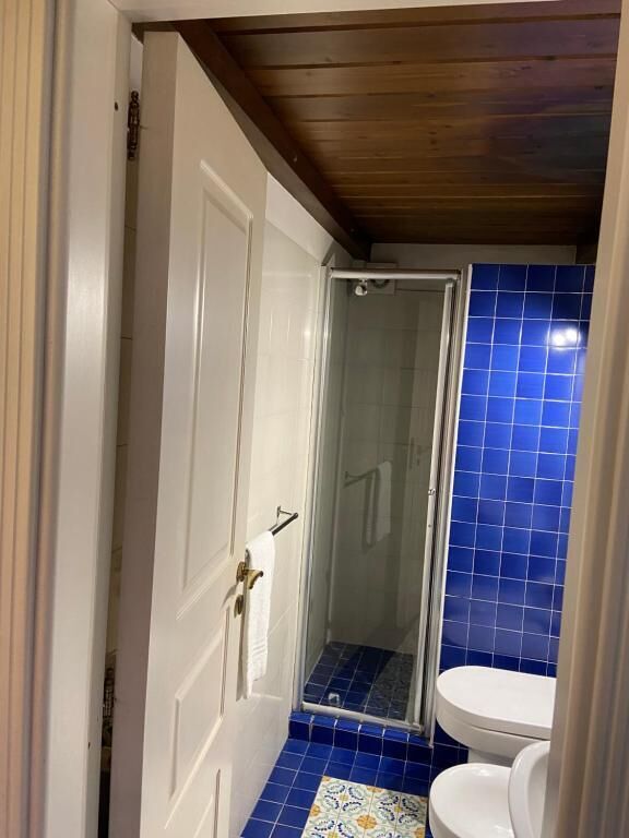 Dobbeltrom – deluxe, sjøutsikt | Bad | Dusj, hårføner, håndklær og såpe