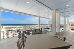 Outdoor dining - Newly built | Luxury Gulf-front Home | Private Pool | Elevator | Game Room (Pensacola Beach)
