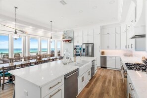 Fridge, microwave, oven, stovetop - Newly built | Luxury Gulf-front Home | Private Pool | Elevator | Game Room (Pensacola Beach)