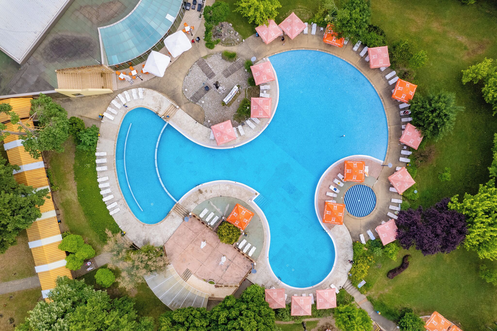 Indoor pool, open 8:00 AM to 6:00 PM, pool umbrellas, pool loungers