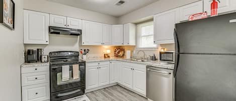 Microwave, oven, stovetop, dishwasher