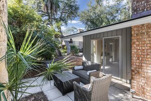 Terrace/patio - Private Pool | Walk to Beach | 3BR Retreat (Hilton Head Island)
