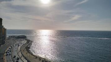 On the beach, beach shuttle