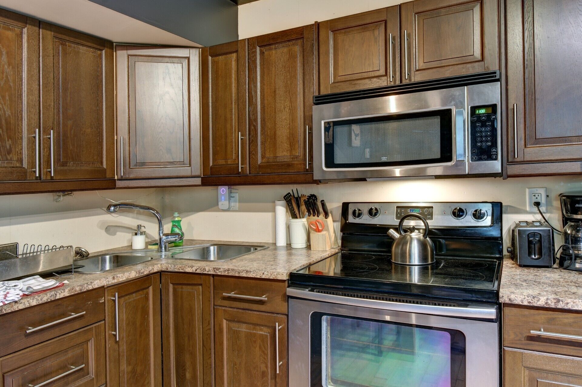 Microwave, oven, stovetop, paper towels