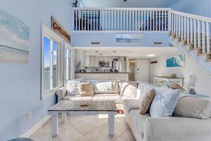 Living area - Paradise Tides - 6 Bedroom Duplex with Community Pool (Carolina)