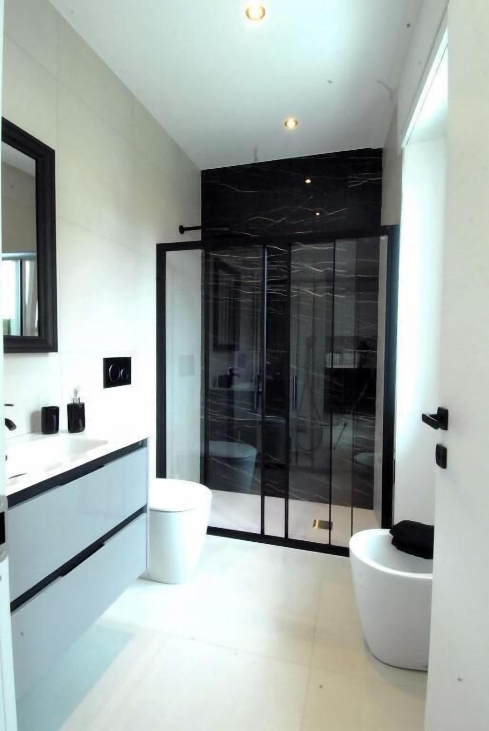 Superior-Apartment, Balkon, Turm | Badezimmer