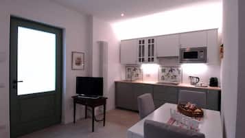 Klassiek appartement, uitzicht op de binnenplaats | Dineren