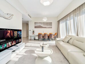 Luxury Apartment, 4 Bedrooms, Balcony, City View | Living area - The Luxe Manor Burj Royale Collection - Downtown Dubai (Dubai)