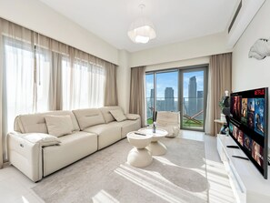 Luxury Apartment, 4 Bedrooms, Balcony, City View | Living area - The Luxe Manor Burj Royale Collection - Downtown Dubai (Dubai)