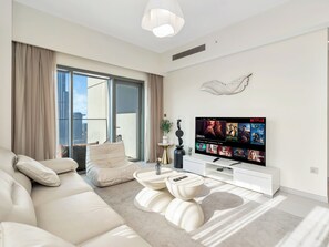 Luxury Apartment, 4 Bedrooms, Balcony, City View | Living area - The Luxe Manor Burj Royale Collection - Downtown Dubai (Dubai)