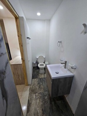 Studio – comfort, balkong, utsikt mot innsjø | Bad