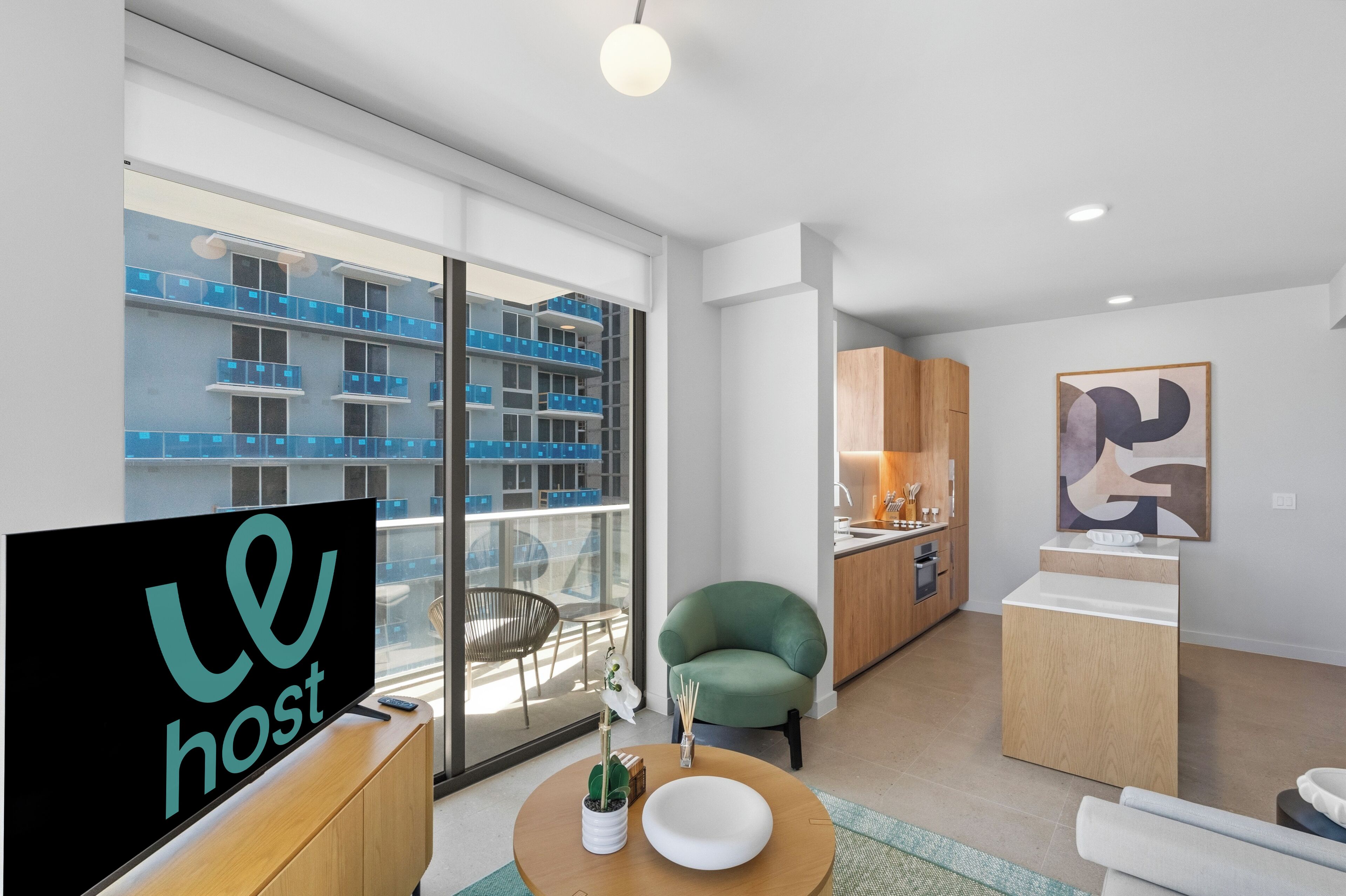 Apartamento, vista para a cidade | Área de estar