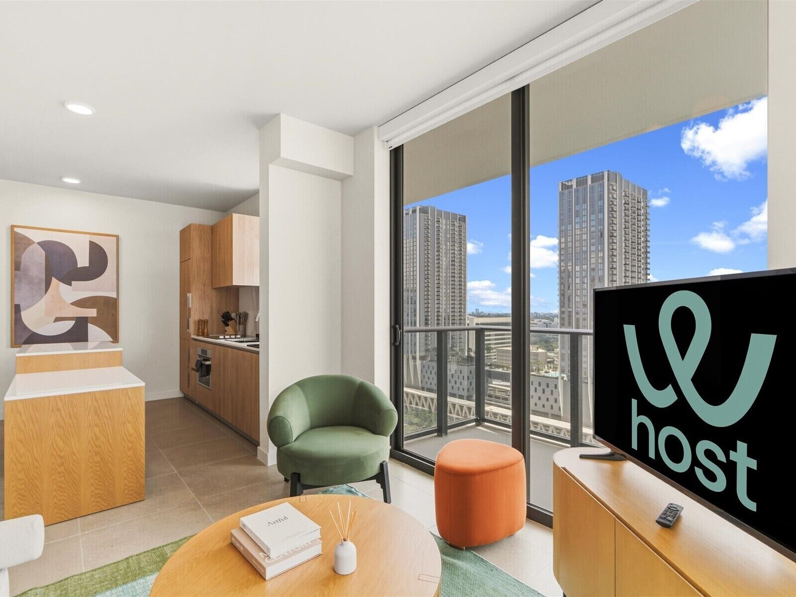 Apartment, 2 Schlafzimmer, Stadtblick | Wohnbereich