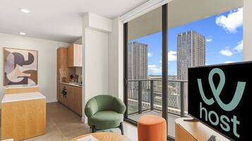 Apartment, 2 Schlafzimmer, Stadtblick | Wohnbereich