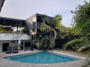 Outdoor pool, open 9:00 AM to 9:00 PM, sun loungers - Hotel Capilla del Sol (Garzon)