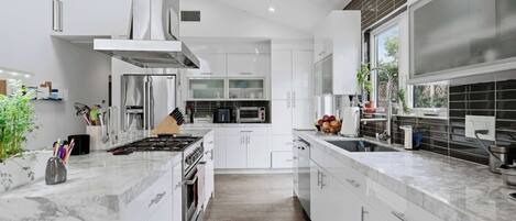 Fridge, oven, stovetop, dishwasher