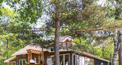 Rice Lake Lodge and Cabin with Dock Fire Pit Views