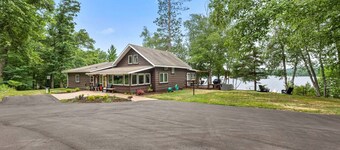Rice Lake Lodge and Cabin with Dock Fire Pit Views