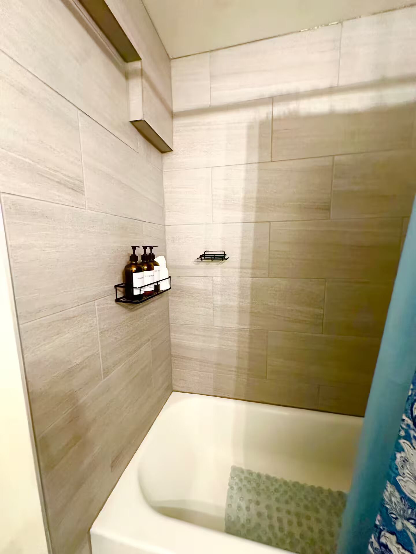 Shower, hair dryer, soap