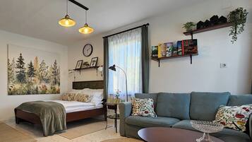 1 chambre, fer et planche Ă repasser, Wi-Fi gratuit, draps fournis