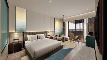 In-room safe, desk, laptop workspace, soundproofing