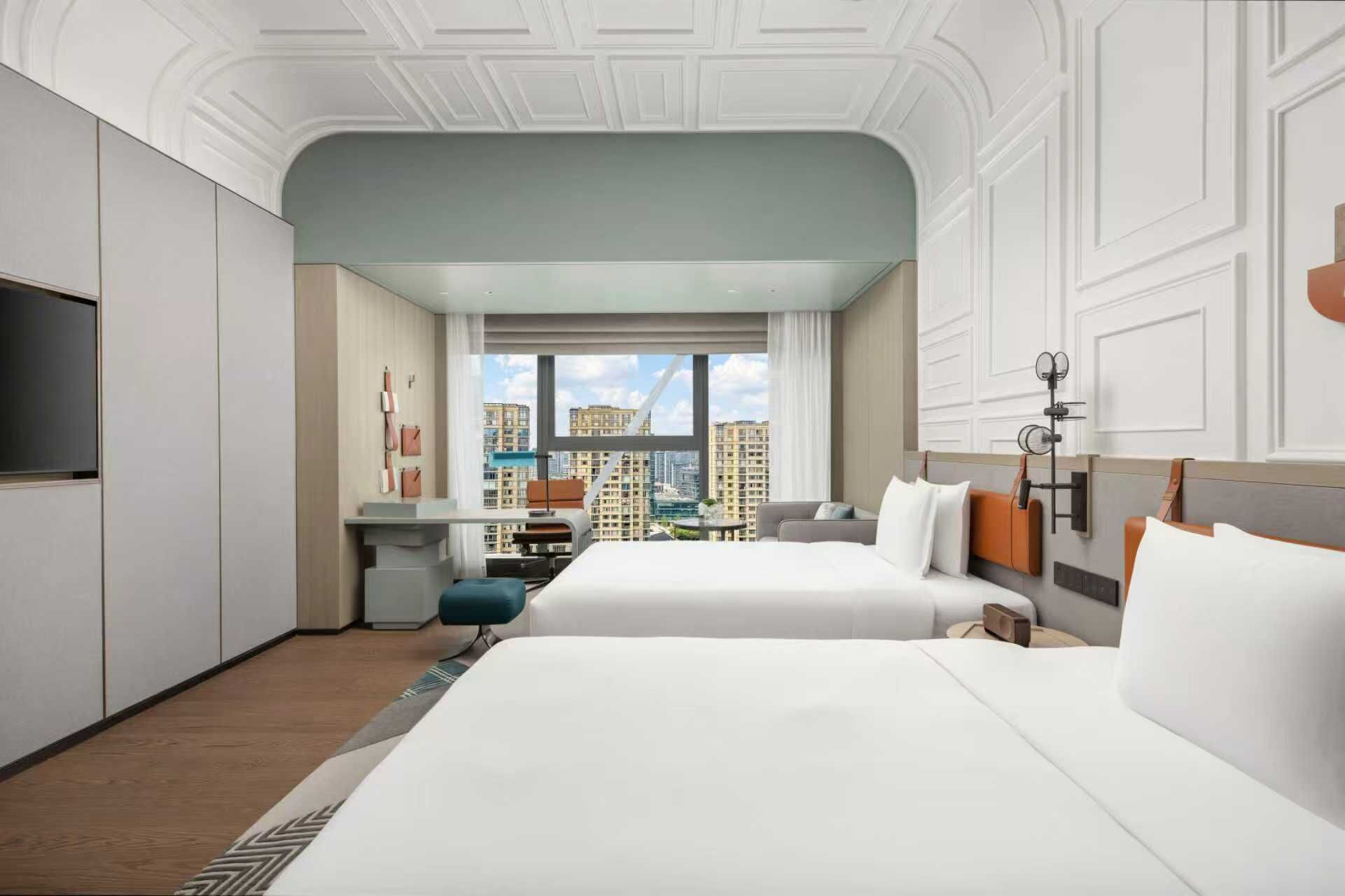 Standard Room, 2 Double Beds | Minibar, in-room safe, desk, blackout curtains