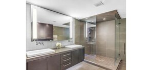 Shower, hair dryer, soap, toilet paper - Directly on the beach 2-Bedroom 2- Bath condo in tranquil St. Pete Beach (St. Pete Beach)