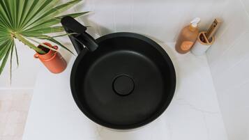 Hair dryer, towels, toilet paper